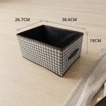 Pannier de rangement pliant avec poignée et motif pied-de-poule -couleur aleatoire